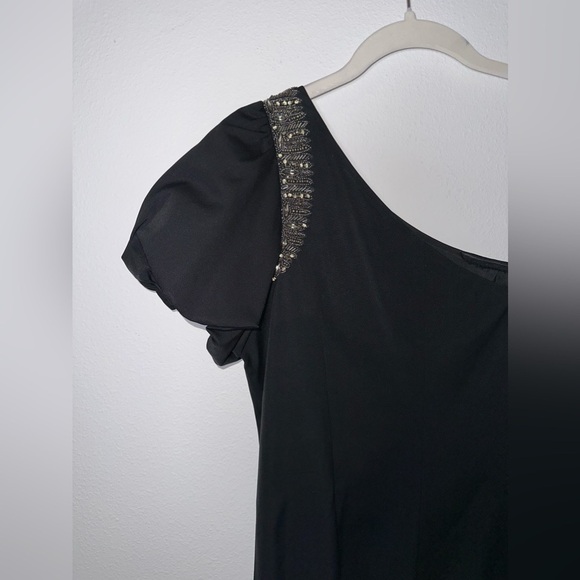 AIDAN MATTOX One-Shoulder Beaded Midi Dress - Picture 10 of 15